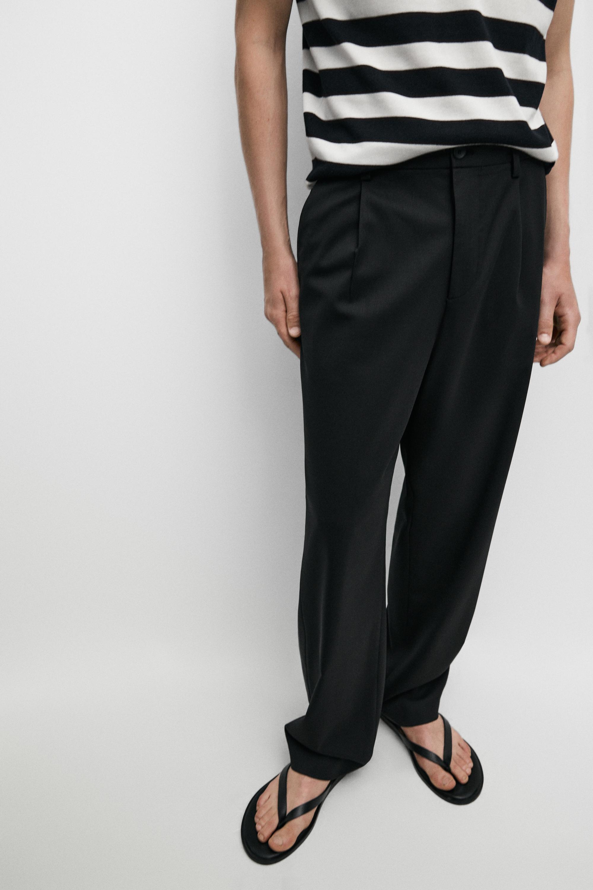 wool blend cool darted pants